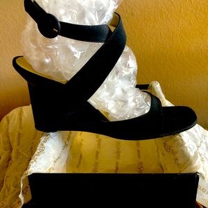 Vintage YSL black wedge.